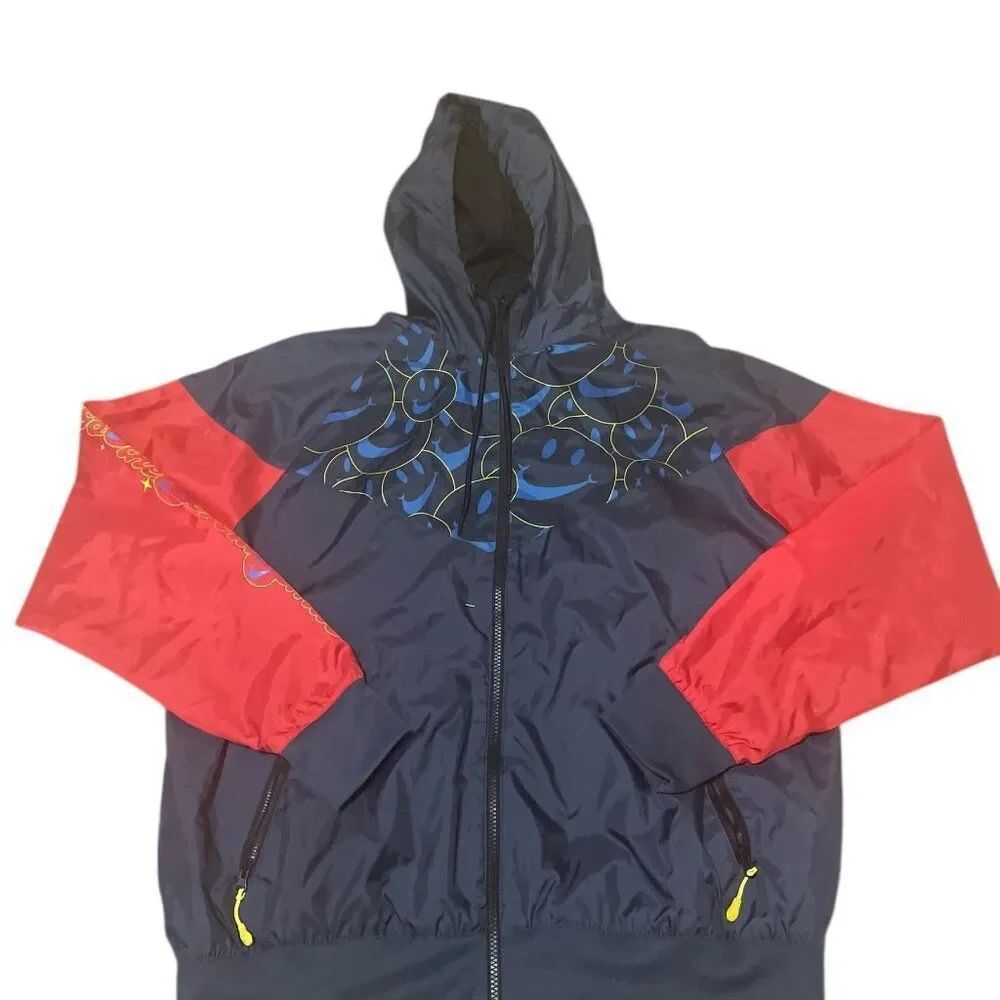 Nike Windrunner Jacket Go The Extra Smile DQ3526-437 Blue/Red Men's Sz Large